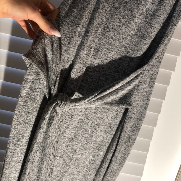 Naked Wardrobe Knit Midi tie waist wrap grey - Picture 4 of 5